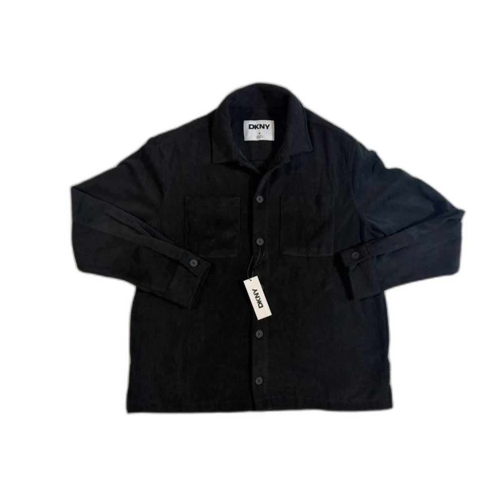 NWT DKNY Men's Black Tanner Utility Shacket Medium Gorp $109 Layering Cabin Work